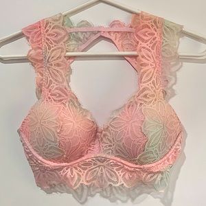 PINK Cotton Candy Wired Lace Bralette